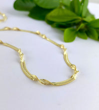 Load image into Gallery viewer, vintage inspired gold heringbone snake chain