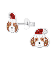 Load image into Gallery viewer, LIMITED EDITION Sterling Silver Festive Dog Earrings