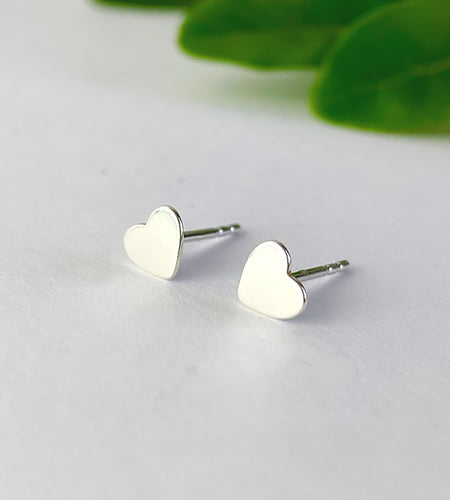 sterling silver classic heart studs