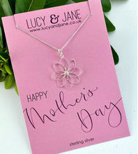 Load image into Gallery viewer, Sterling Silver Flower Necklace