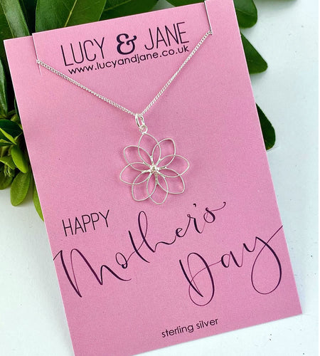 Sterling Silver Flower Necklace