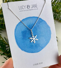 Load image into Gallery viewer, Sterling Silver Snowflake Necklace