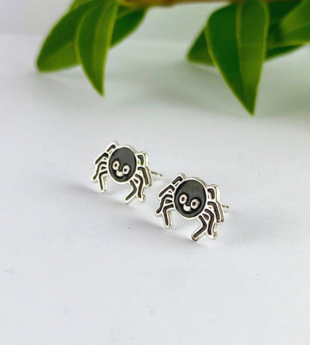 sterling silver spider stud earrings for kids