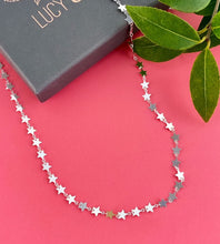 Load image into Gallery viewer, sterling silver chain of stars necklace