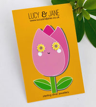 Load image into Gallery viewer, sterling silver yellow sunflower studs on mother&#39;s day card