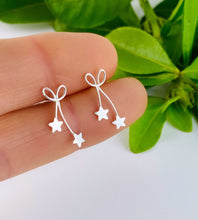 Load image into Gallery viewer, Sterling Silver Bow and Star Earrings