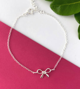 sterling silver bow bracelet