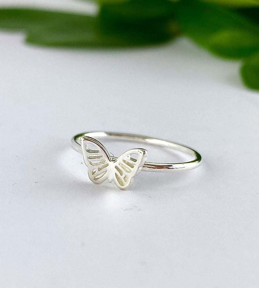 sterling silver butterfly ring