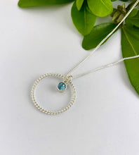 Load image into Gallery viewer, NEW! Sterling Silver Circle Birthstone Necklace