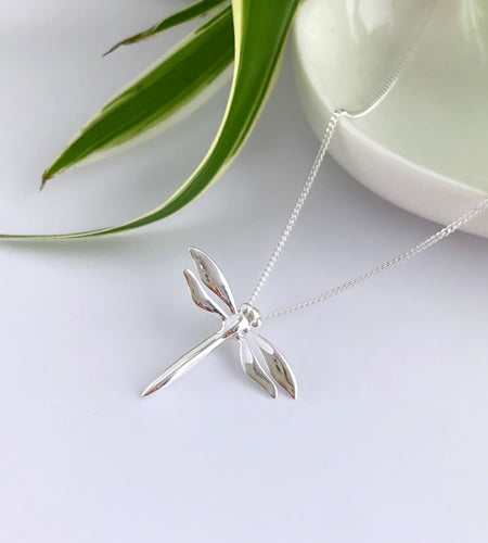 sterling silver dragonfly necklace as a gift