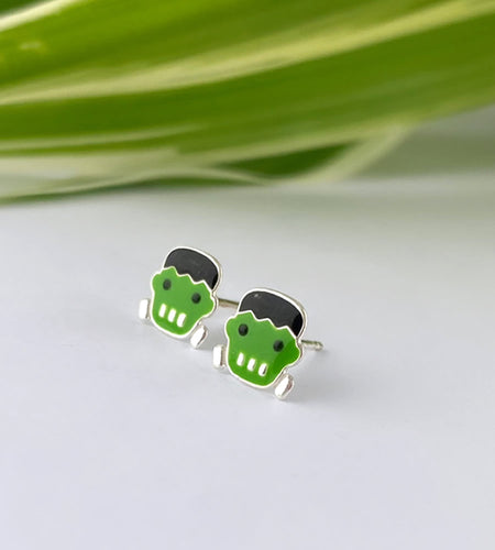 Halloween frankenstien ear studs