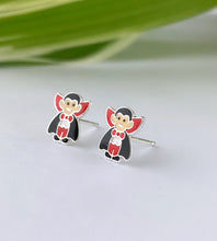 Load image into Gallery viewer, sterling silver vampire studs for halloween