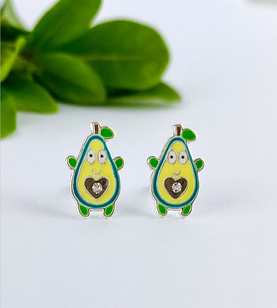 sterling silver avocado earrngs