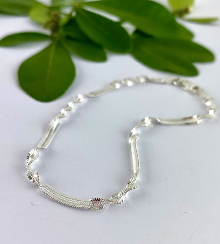 sterling silver twisted herringbone bracelet