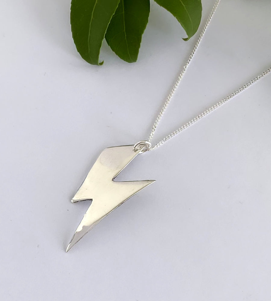 Sterling Silver Lightning Bolt Necklace | Silver Cloud Necklace For Men |  Silver Chain Necklace Mens | Thunder Storm Necklace Lightning