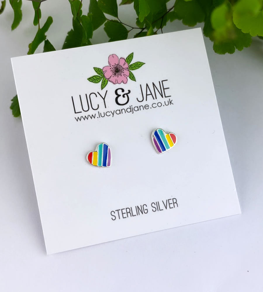 Sterling silver hot sale rainbow earrings