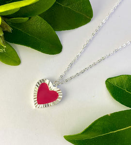 sterling silver red heart necklace for valentine gift