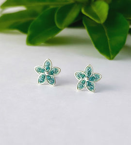 sterling silver blue sparkle studs