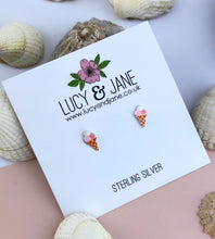 Load image into Gallery viewer, sterling silver kids ice cream earrings