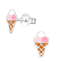Load image into Gallery viewer, sterling silver kids ice cream studs