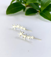 Load image into Gallery viewer, sterling silver stars climber earrings