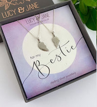 Load image into Gallery viewer, sterling silver sharing heart necklaces for best friend