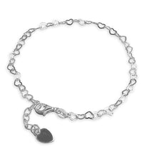 Load image into Gallery viewer, Sterling Silver Multi Hearts Anklet