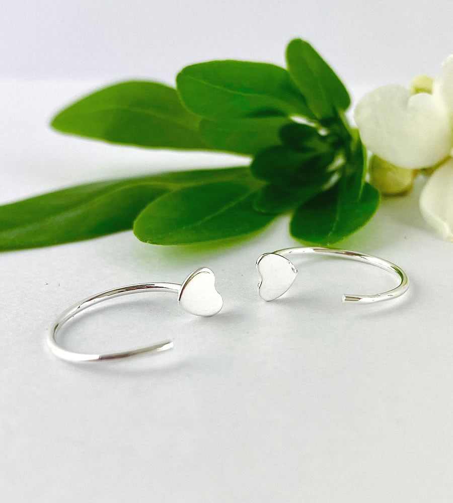 Sterling silver pull hot sale through hoop earrings