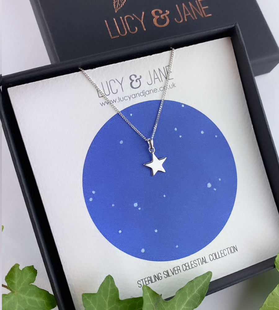 Small star necklace on sale silver